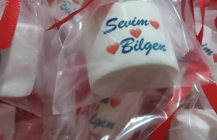 Baskılı Marşmelov, logolu marşmelov, baskılı marshmallow, logolu marshmallow